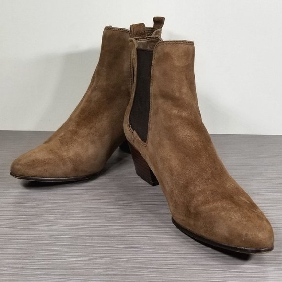 Sam Edelman Ressa Bootie, Brown Suede & Fabric, Womens Size 6.5 M / 36.5 - Picture 4 of 12